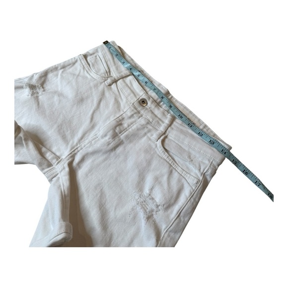 Pilcro And The Letterpress White Slim Boyfriend Rolled Cuff Denim Short Size 25 - Picture 5 of 9
